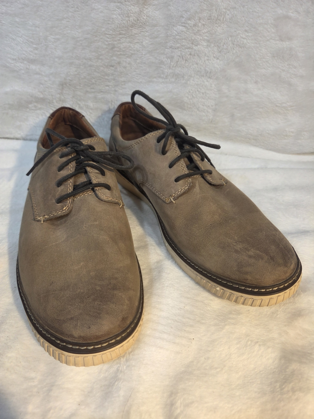 Johnston & Murphy Men's Taupe Brown Lace-Up Derby